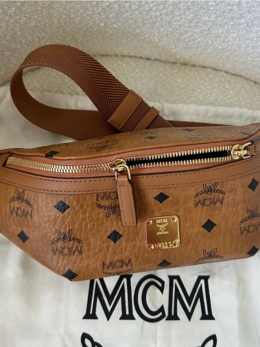 MCM Cognac Visetos Fursten Belt Bag - Picture 2 of 16